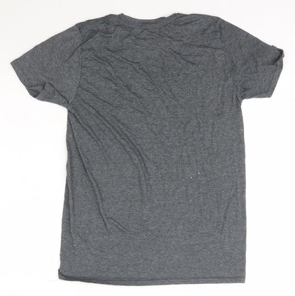 Gymter Mens Grey  Polyester  T-Shirt Size M Crew Neck