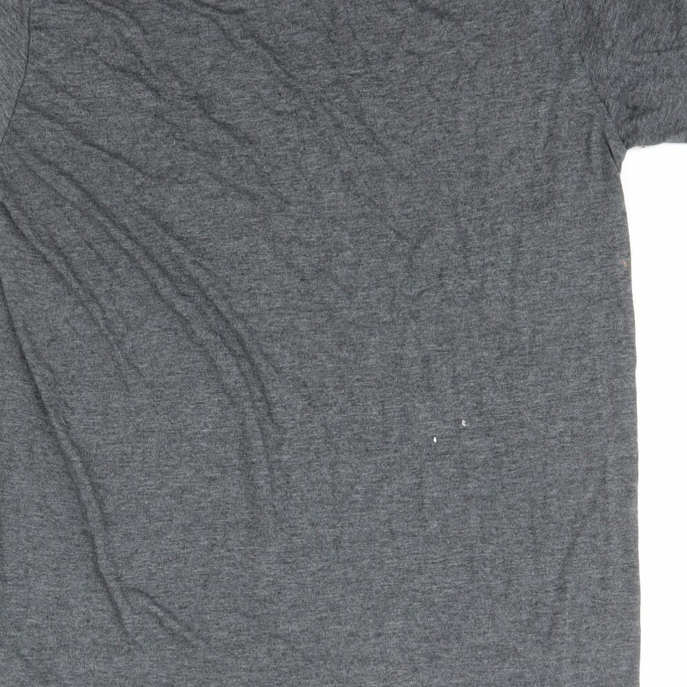 Gymter Mens Grey  Polyester  T-Shirt Size M Crew Neck