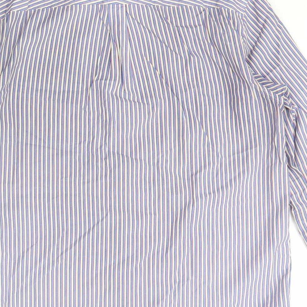 Howick Tailored Mens Multicoloured Striped Cotton  Button-Up Size 15.5 Collared Button