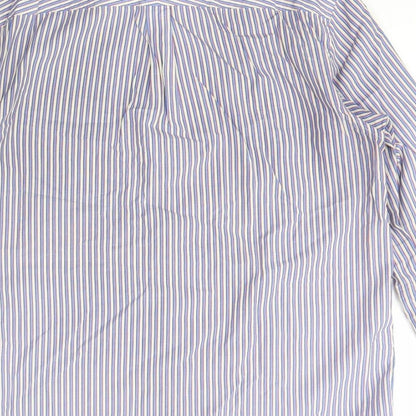Howick Tailored Mens Multicoloured Striped Cotton  Button-Up Size 15.5 Collared Button