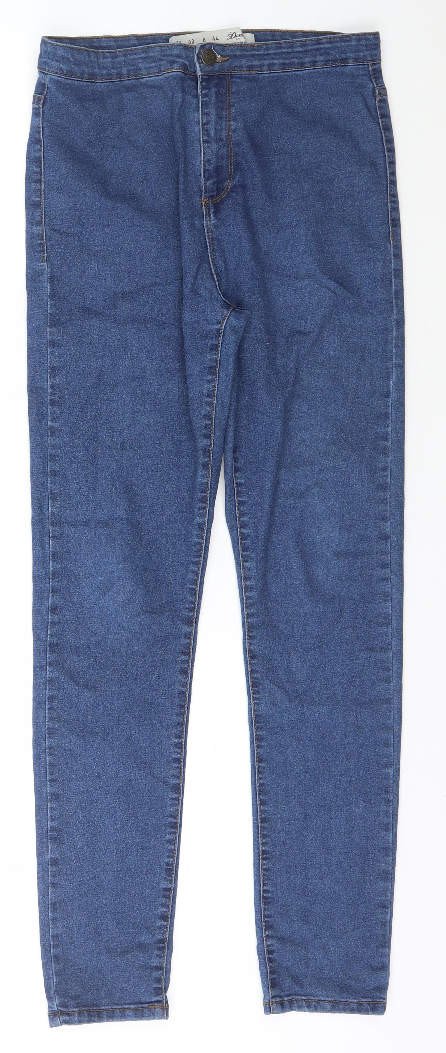 Denim & Co. Womens Blue  Cotton Jegging Jeans Size 12 L29 in Slim Buckle