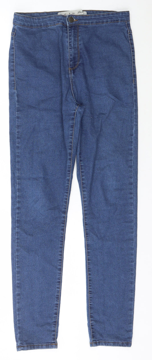 Denim & Co. Womens Blue  Cotton Jegging Jeans Size 12 L29 in Slim Buckle