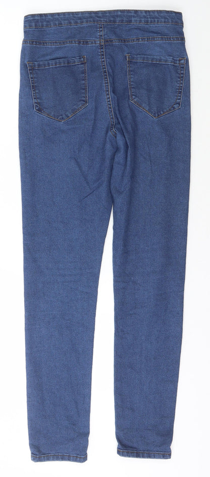 Denim & Co. Womens Blue  Cotton Jegging Jeans Size 12 L29 in Slim Buckle