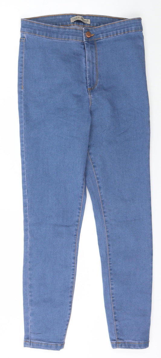 Denim & Co. Womens Blue  Cotton Jegging Jeans Size 12 L25 in Slim Button