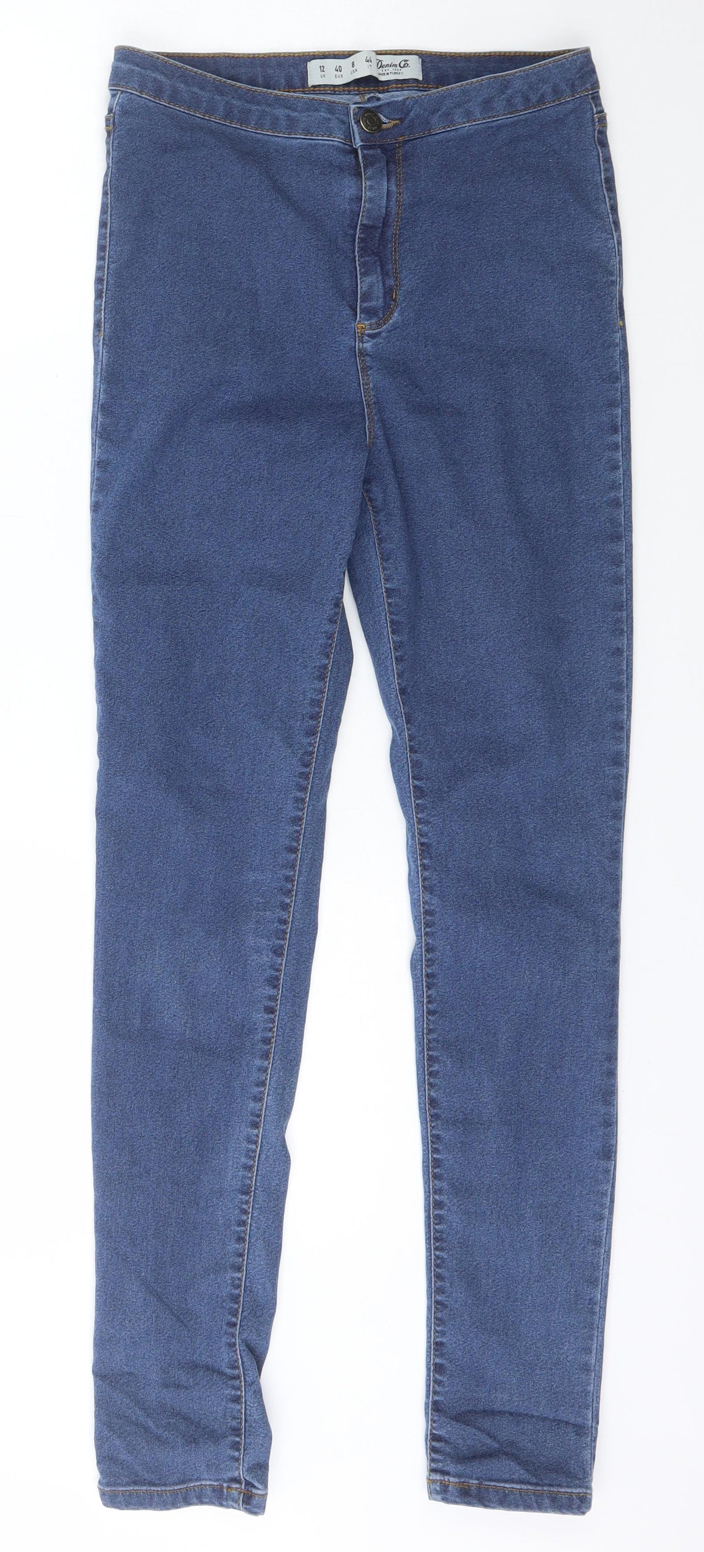 Denim & Co. Womens Blue  Cotton Jegging Jeans Size 12 L29 in Regular Button