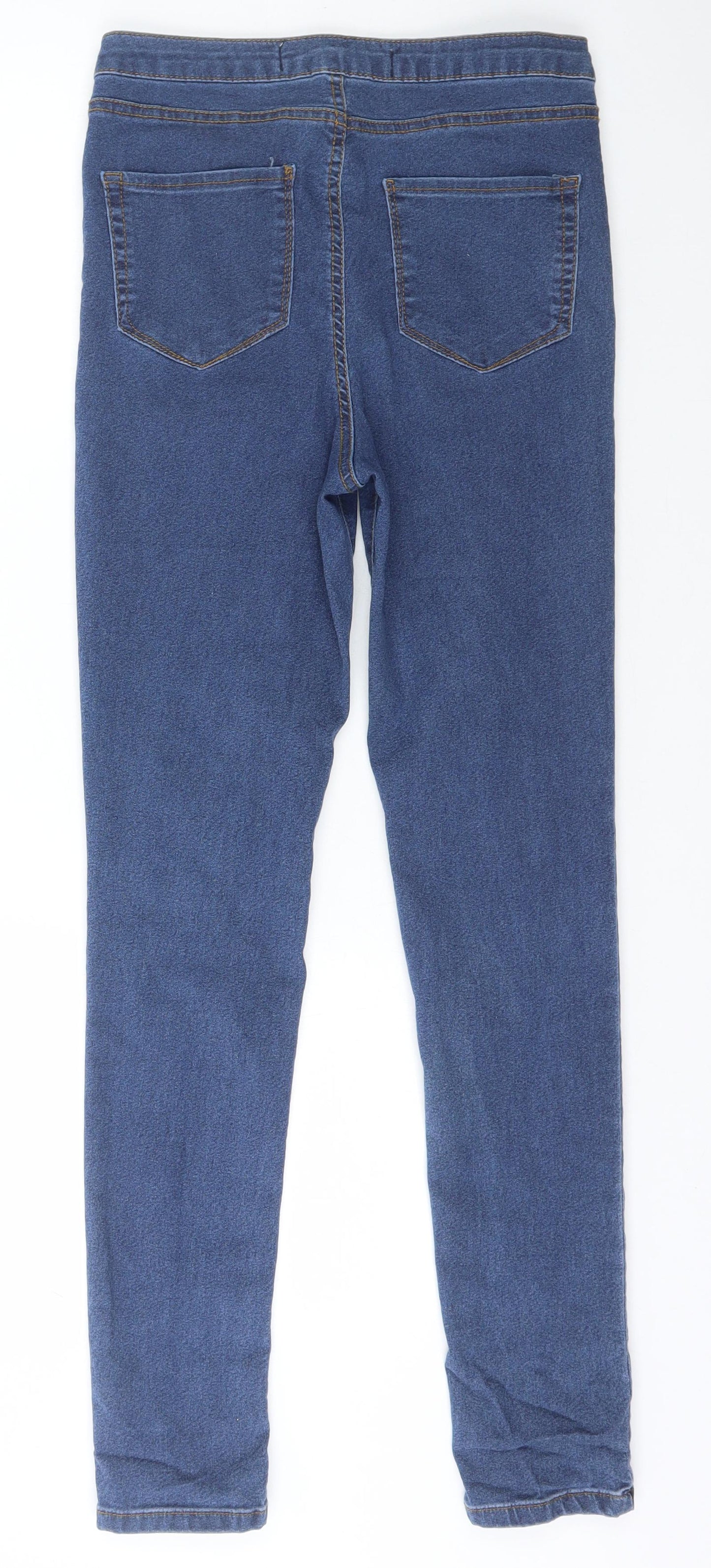 Denim & Co. Womens Blue  Cotton Jegging Jeans Size 12 L29 in Regular Button