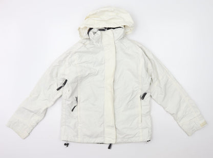 Per Una Womens White   Rain Coat Coat Size S  Zip