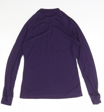 Parallel Womens Purple Mock Neck  Polyester Pullover Jumper Size 14