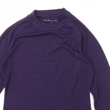 Parallel Womens Purple Mock Neck  Polyester Pullover Jumper Size 14