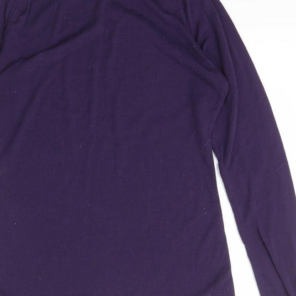 Parallel Womens Purple Mock Neck  Polyester Pullover Jumper Size 14