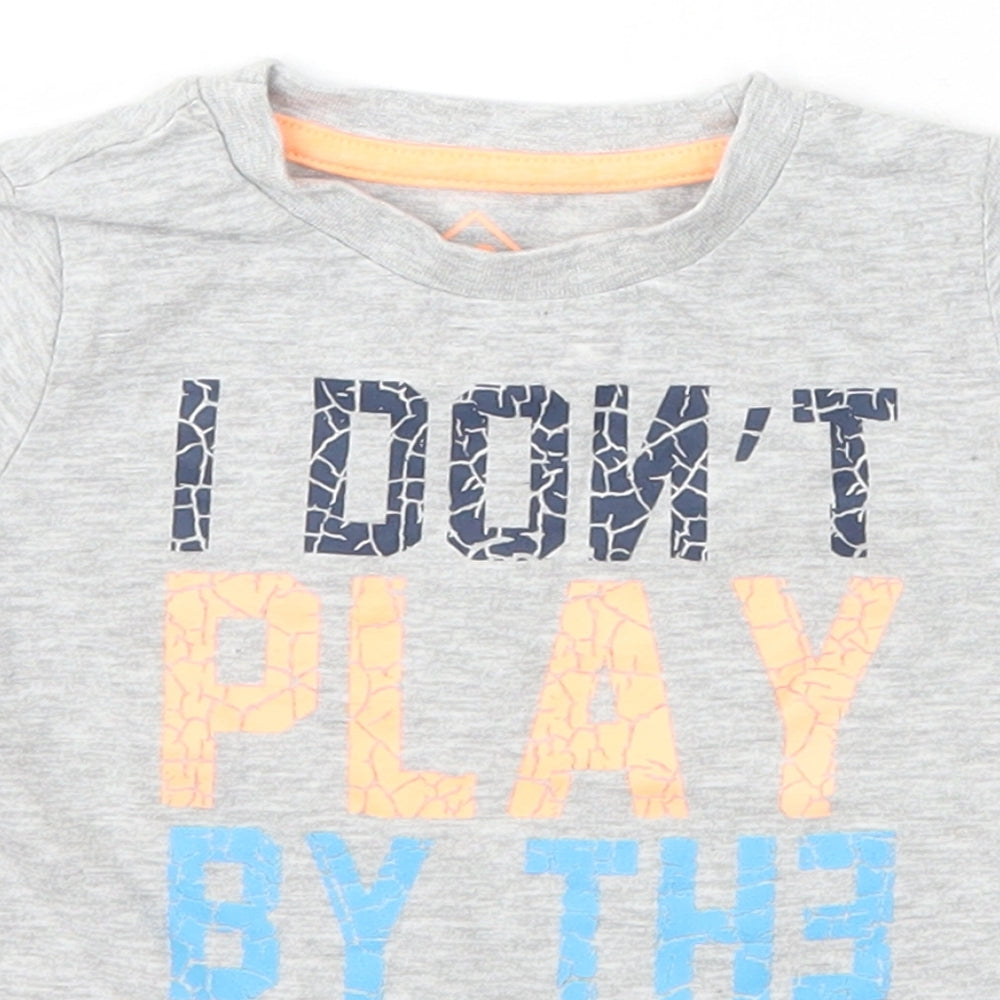 Mothercare Baby Grey  Cotton Basic T-Shirt Size 9-12 Months Crew Neck Pullover