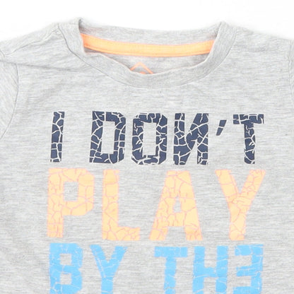 Mothercare Baby Grey  Cotton Basic T-Shirt Size 9-12 Months Crew Neck Pullover