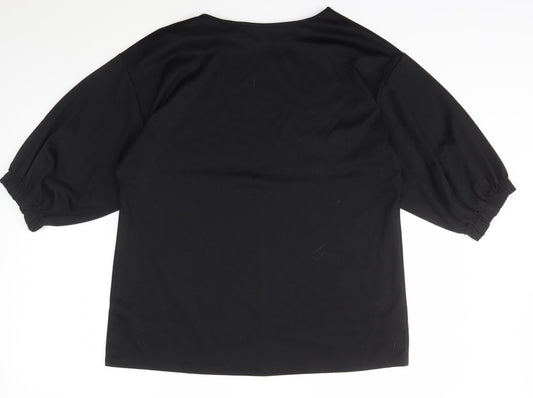 Womens UK Size 14 Papaya Black Pullover Jumper