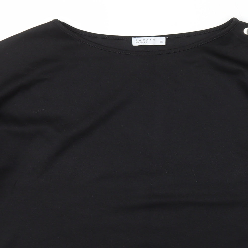 Womens UK Size 14 Papaya Black Pullover Jumper