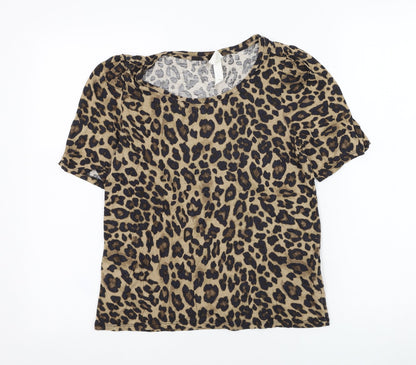 Womens UK Size S H&M Brown Basic T-Shirt