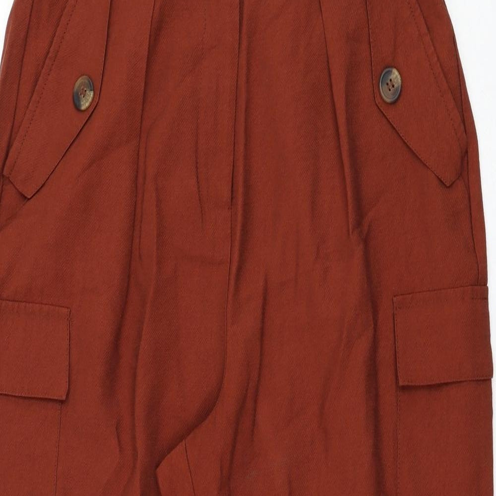 Womens UK Size 8 ASOS Regular Fit Cropped Brown Trousers