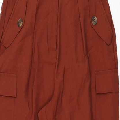 Womens UK Size 8 ASOS Regular Fit Cropped Brown Trousers