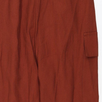 Womens UK Size 8 ASOS Regular Fit Cropped Brown Trousers