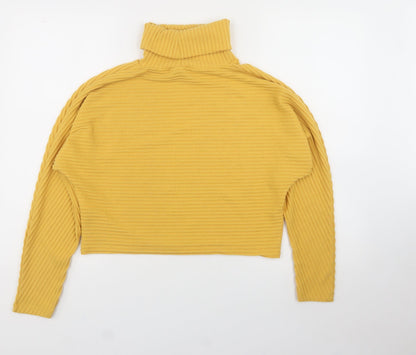Womens UK Size S New Look Yellow Basic T-Shirt