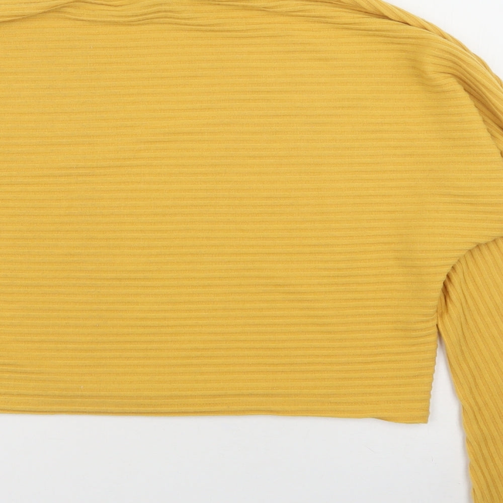 Womens UK Size S New Look Yellow Basic T-Shirt