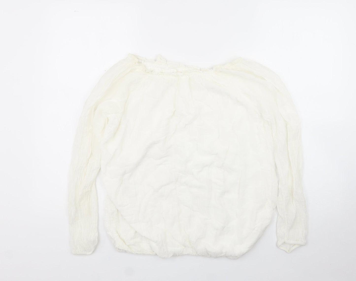Womens UK Size 14 Preworn White Basic Blouse
