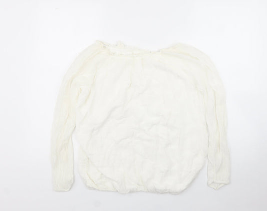 Womens UK Size 14 Preworn White Basic Blouse