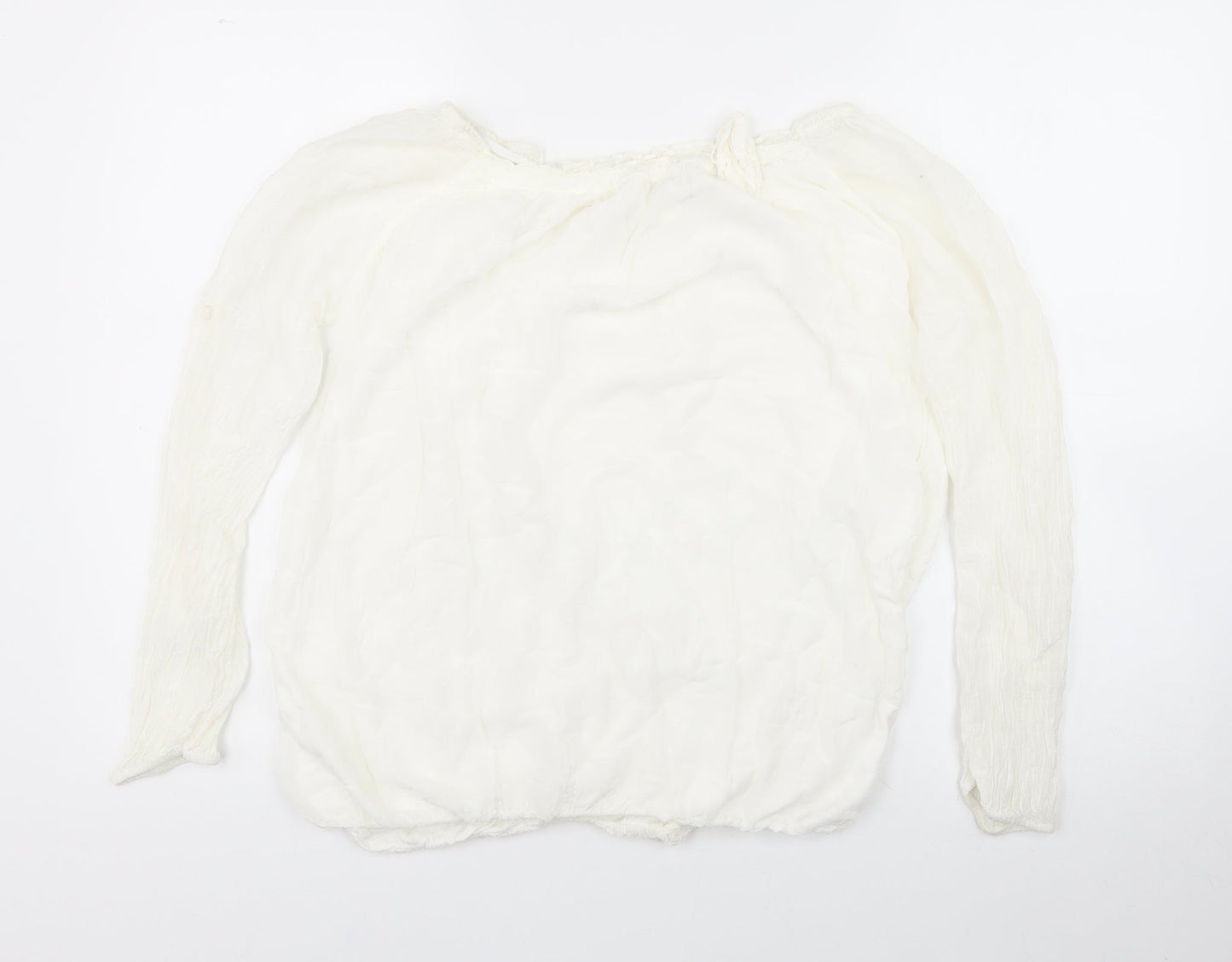 Womens UK Size 14 Preworn White Basic Blouse