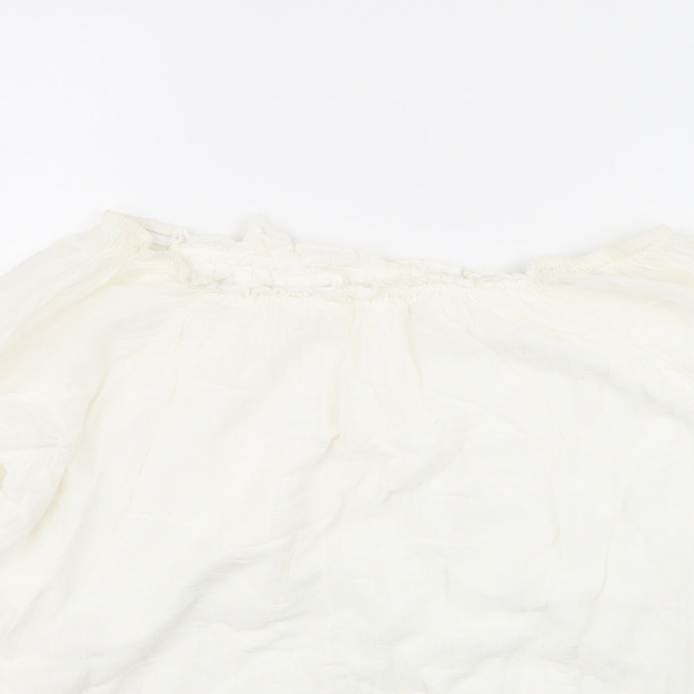 Womens UK Size 14 Preworn White Basic Blouse