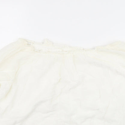 Womens UK Size 14 Preworn White Basic Blouse