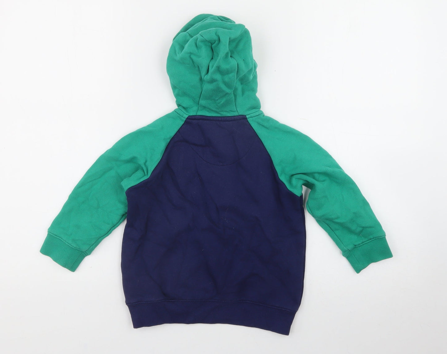 Little Light House Boys Blue  100% Cotton Henley Hoodie    - Tractor
