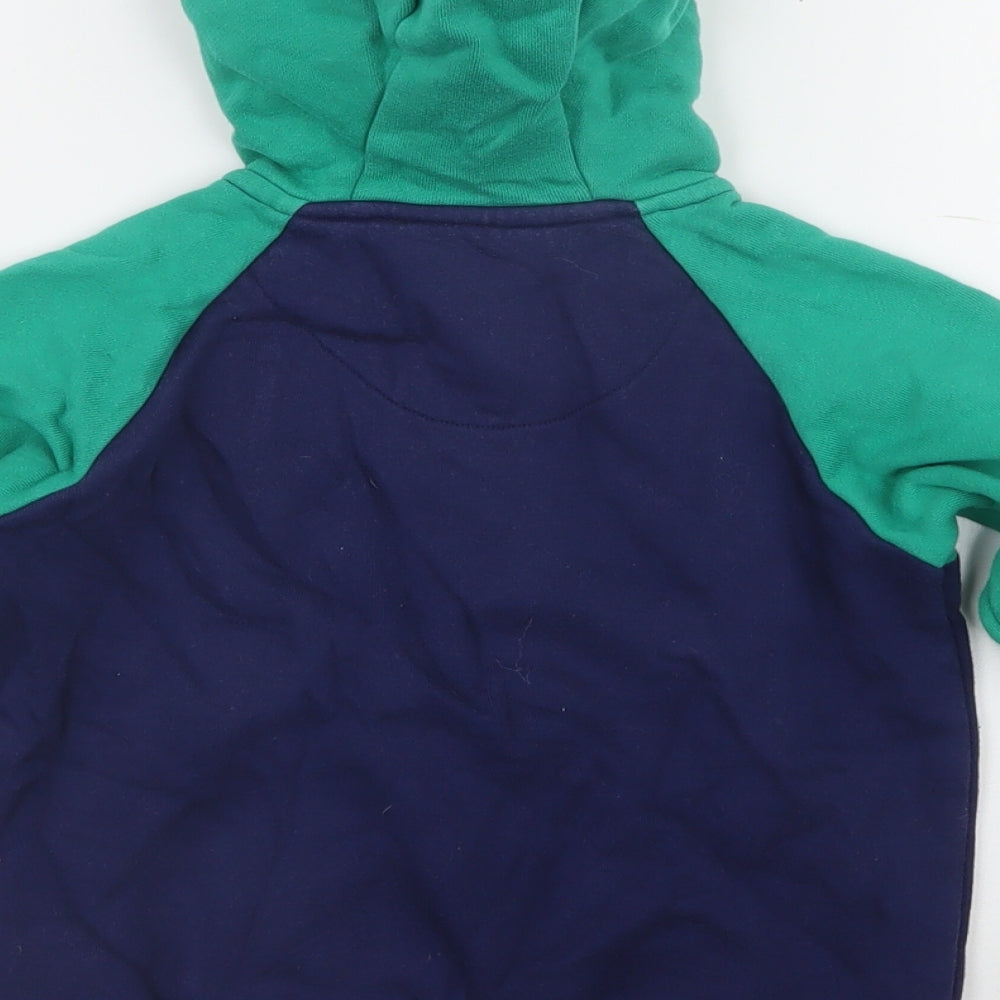 Little Light House Boys Blue  100% Cotton Henley Hoodie    - Tractor