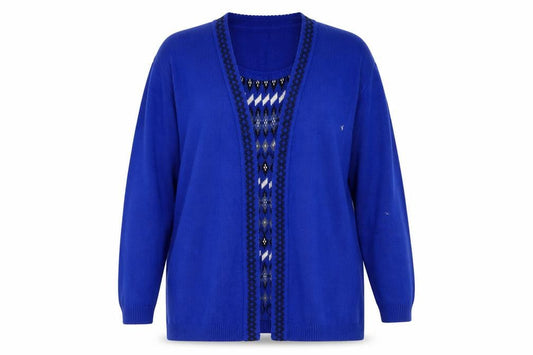 Womens UK Size XL Envy Blue Cardigan Jumper