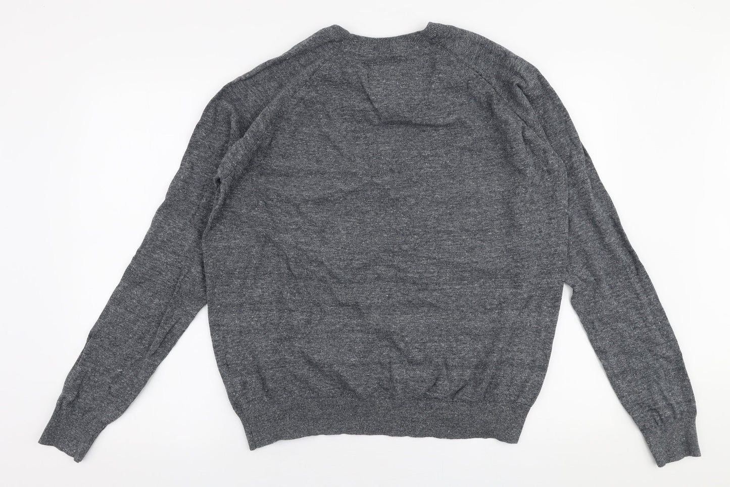 Threadbare Mens Grey Round Neck  Cotton Pullover Jumper Size XL