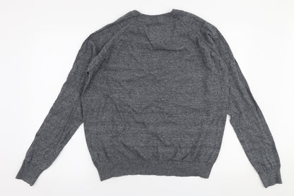 Threadbare Mens Grey Round Neck  Cotton Pullover Jumper Size XL