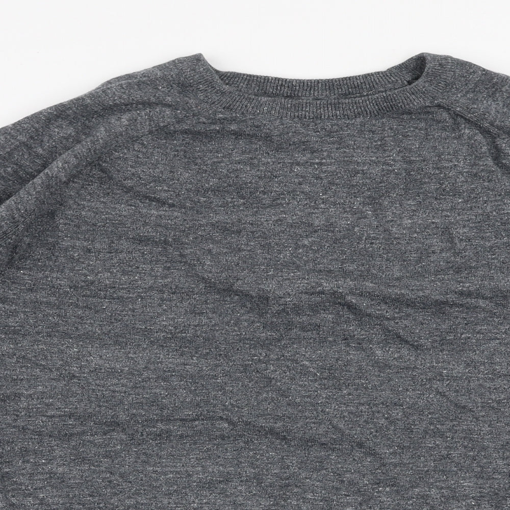 Threadbare Mens Grey Round Neck  Cotton Pullover Jumper Size XL