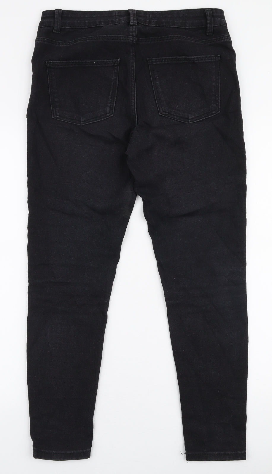 Denim Co Womens Black  Cotton Skinny Jeans Size 12 L27 in Slim Zip