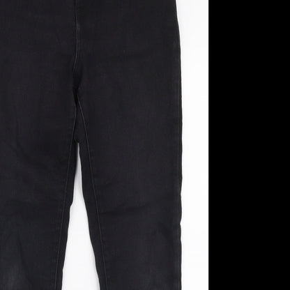 Denim Co Womens Black  Cotton Skinny Jeans Size 12 L27 in Slim Zip