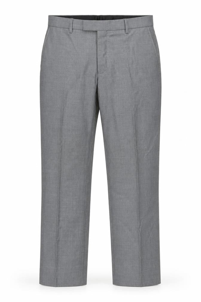 Butler & Webb Mens Grey Polyester Trousers Size 34 in L31 in Regular Zip