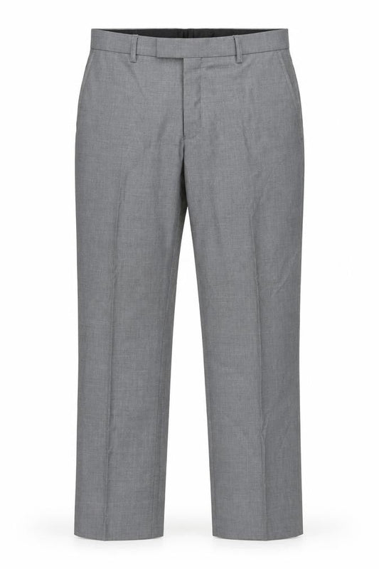 Butler & Webb Mens Grey Polyester Trousers Size 34 in L31 in Regular Zip