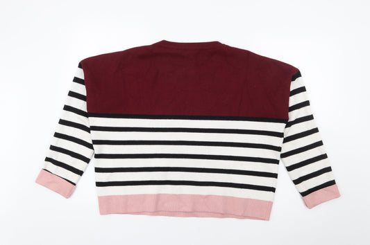 Womens UK Size M New Look Red Pullover Jumper