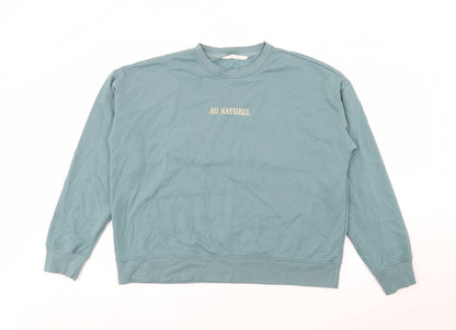 Primark Womens Green  Cotton Pullover Sweatshirt Size M   - Au Natural