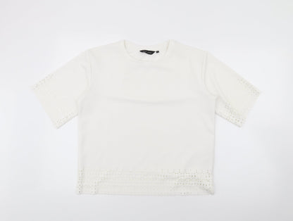 Womens UK Size 8 New Look White Basic T-Shirt