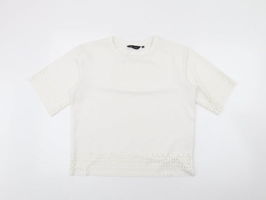 Womens UK Size 8 New Look White Basic T-Shirt