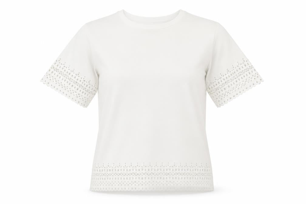 Womens UK Size 8 New Look White Basic T-Shirt