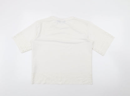 Womens UK Size 8 New Look White Basic T-Shirt
