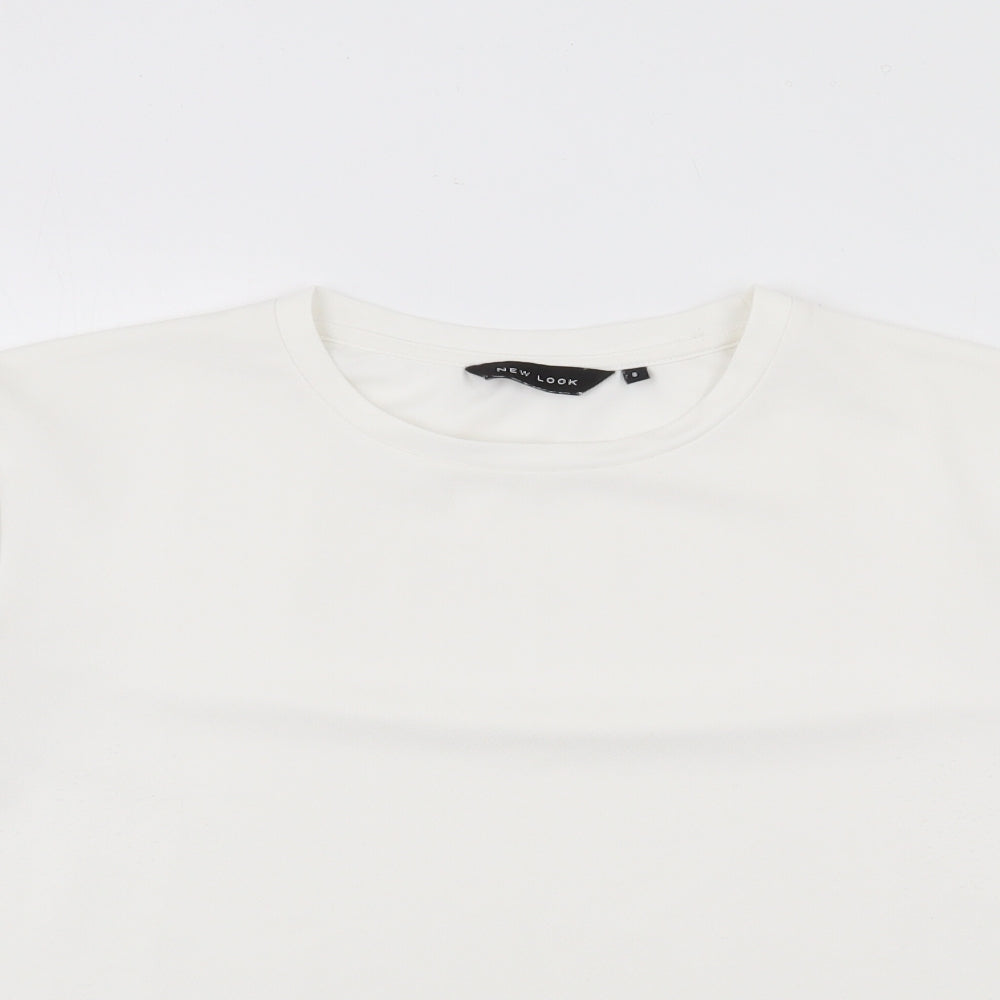 Womens UK Size 8 New Look White Basic T-Shirt