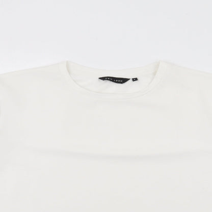 Womens UK Size 8 New Look White Basic T-Shirt