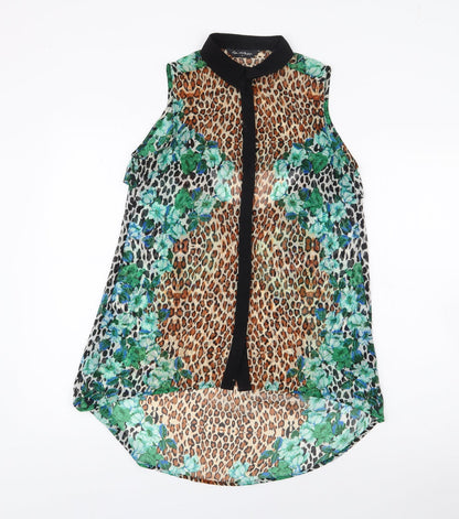 Womens UK Size 8 Miss Selfridge Multicoloured Basic Button-Up