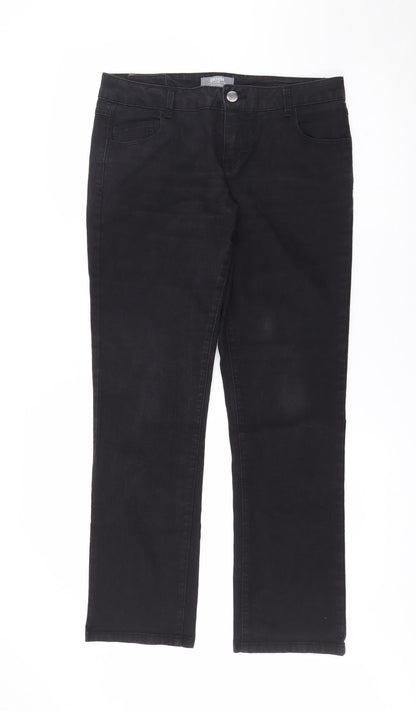 Dorothy Perkins Womens Black  Cotton Skinny Jeans Size 12 L29 in Regular