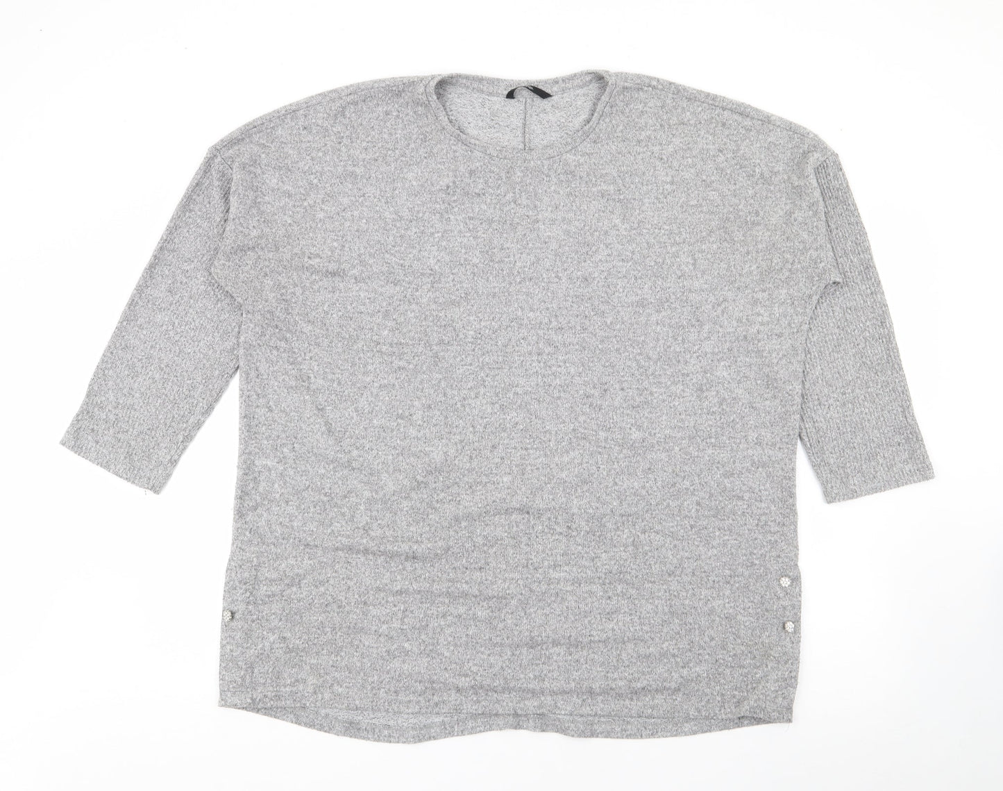 George Womens Grey Crew Neck  Viscose Pullover Jumper Size L